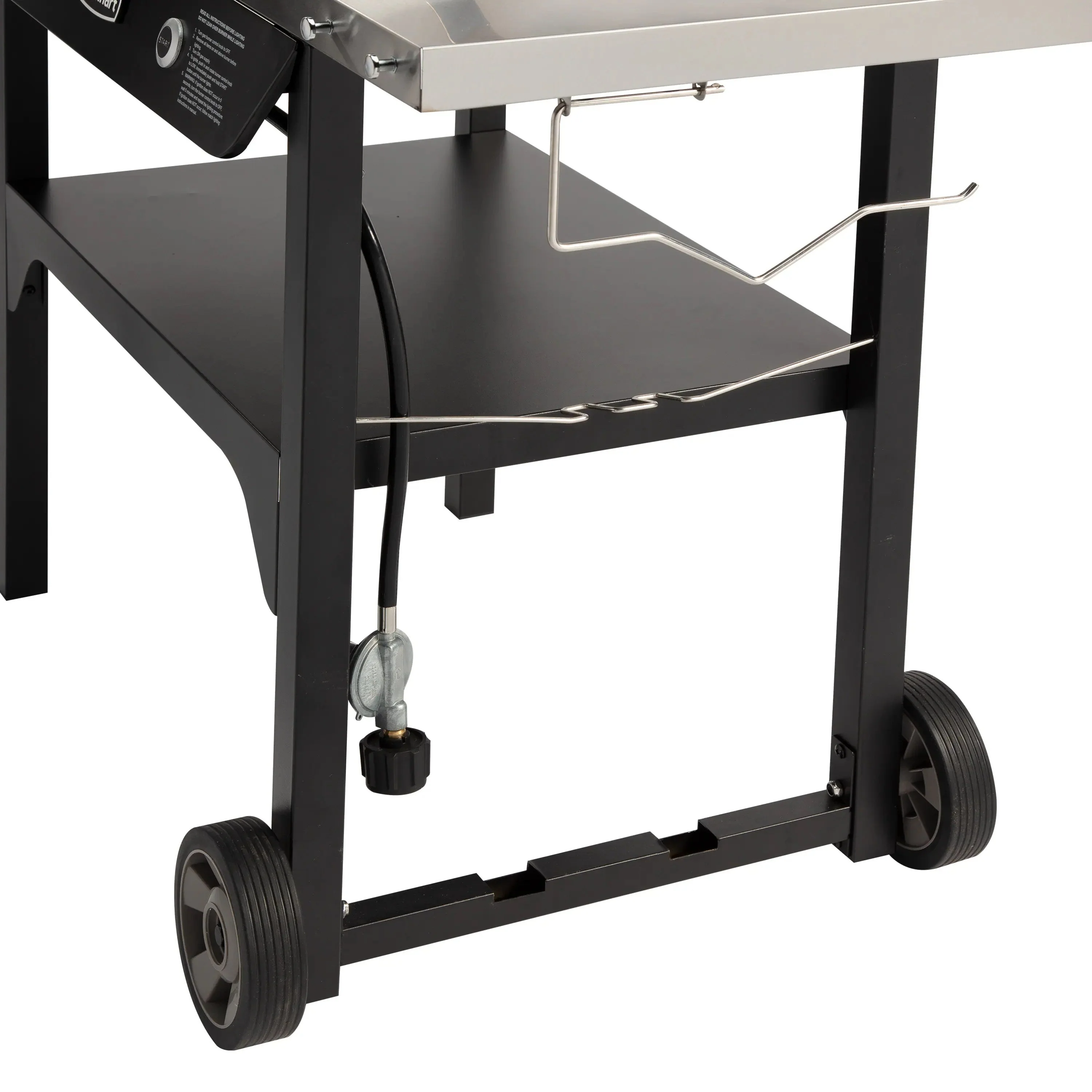 Cuisinart Outdoor Wok Station, 50,000 BTU Propane Outdoor Wok Burner w Prep Table, 14 Carbon Steel Wok for Stir Fry, Searing, BBQ  Black