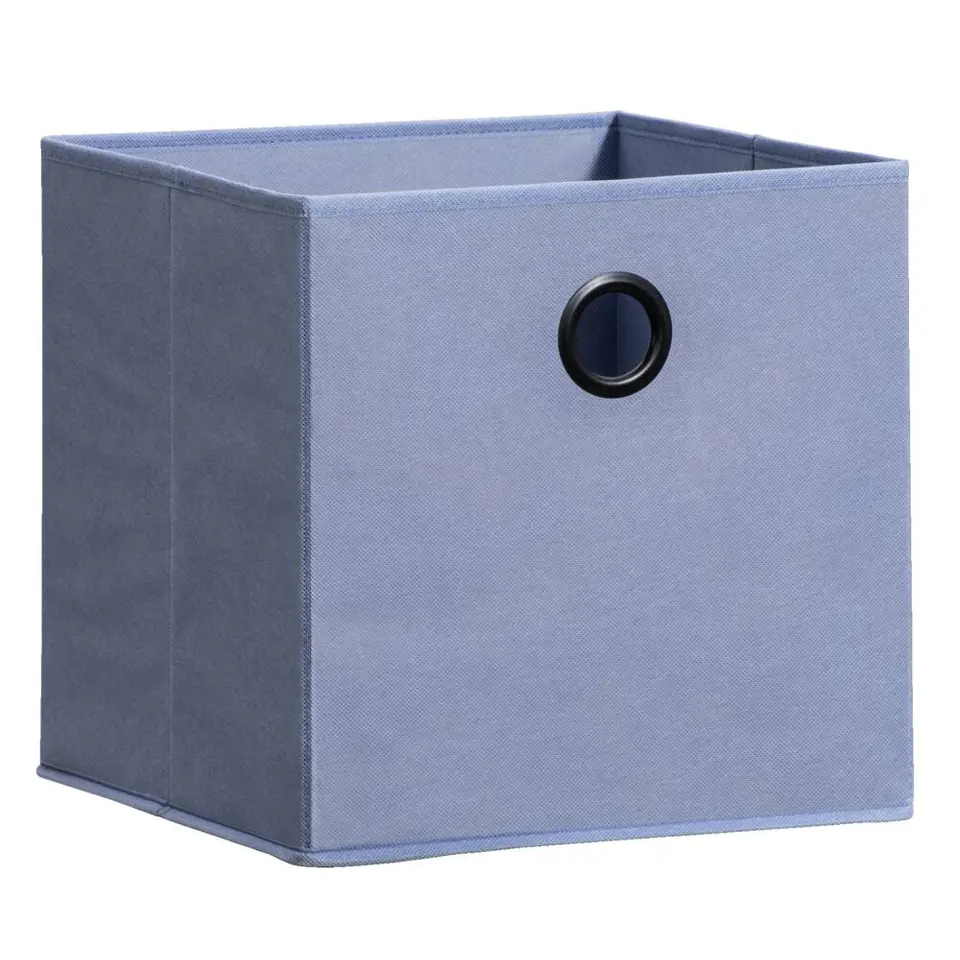 Opbergbox Kenzi stof - blauw - 31x31x31 cm
