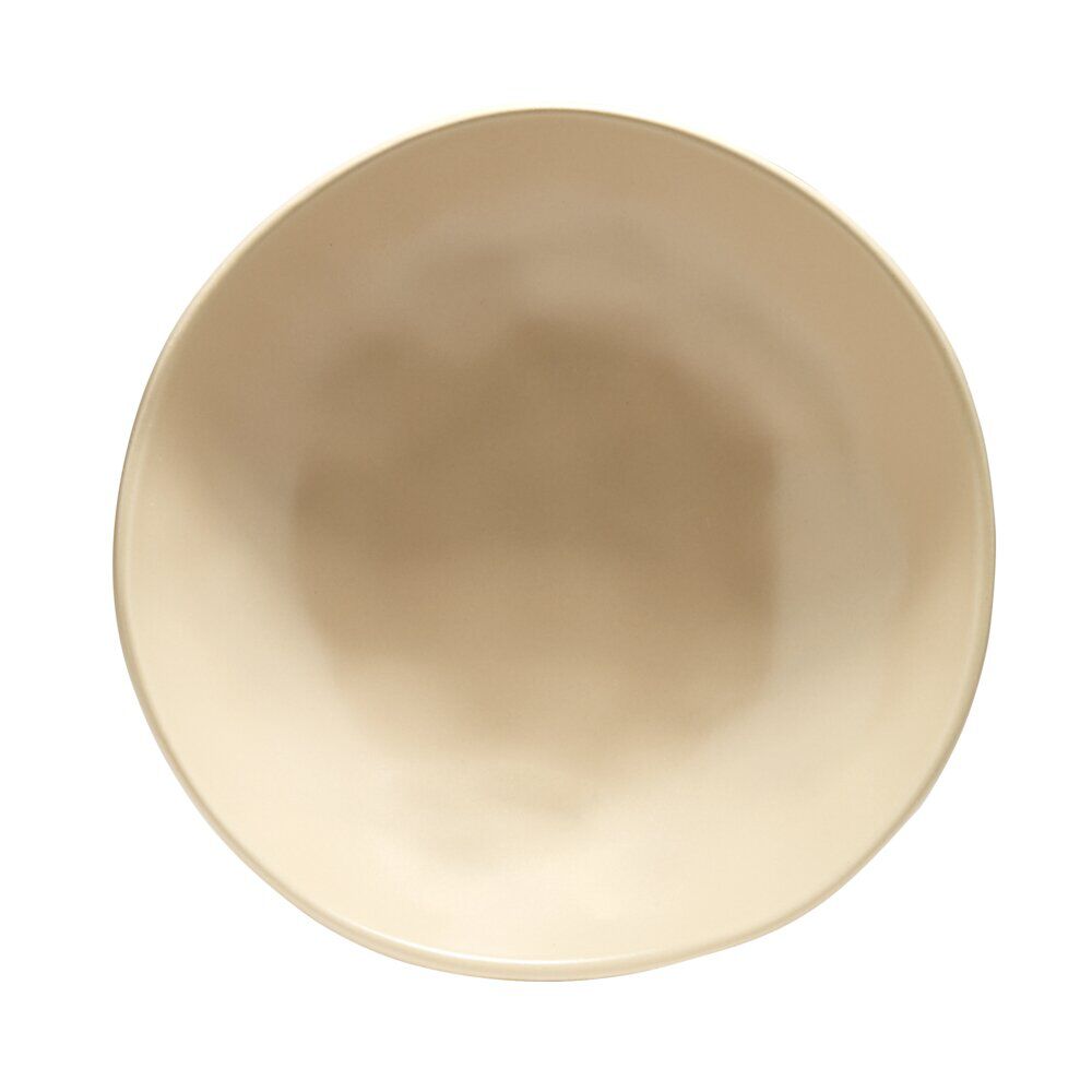 Assiette creuse forme organique céramique beige Ø20cm