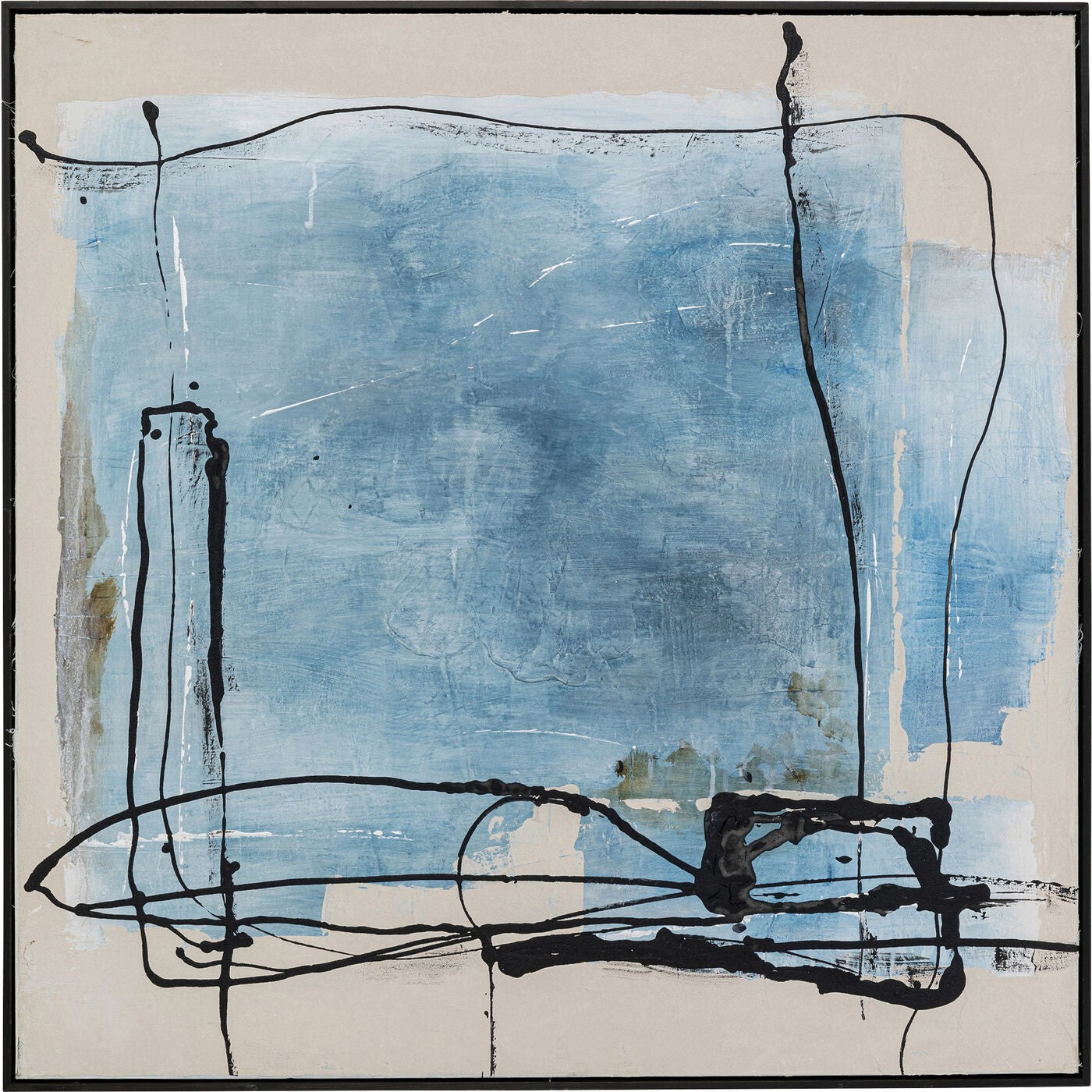 Kare Design Schilderij Frame Dust 100x100cm blauw