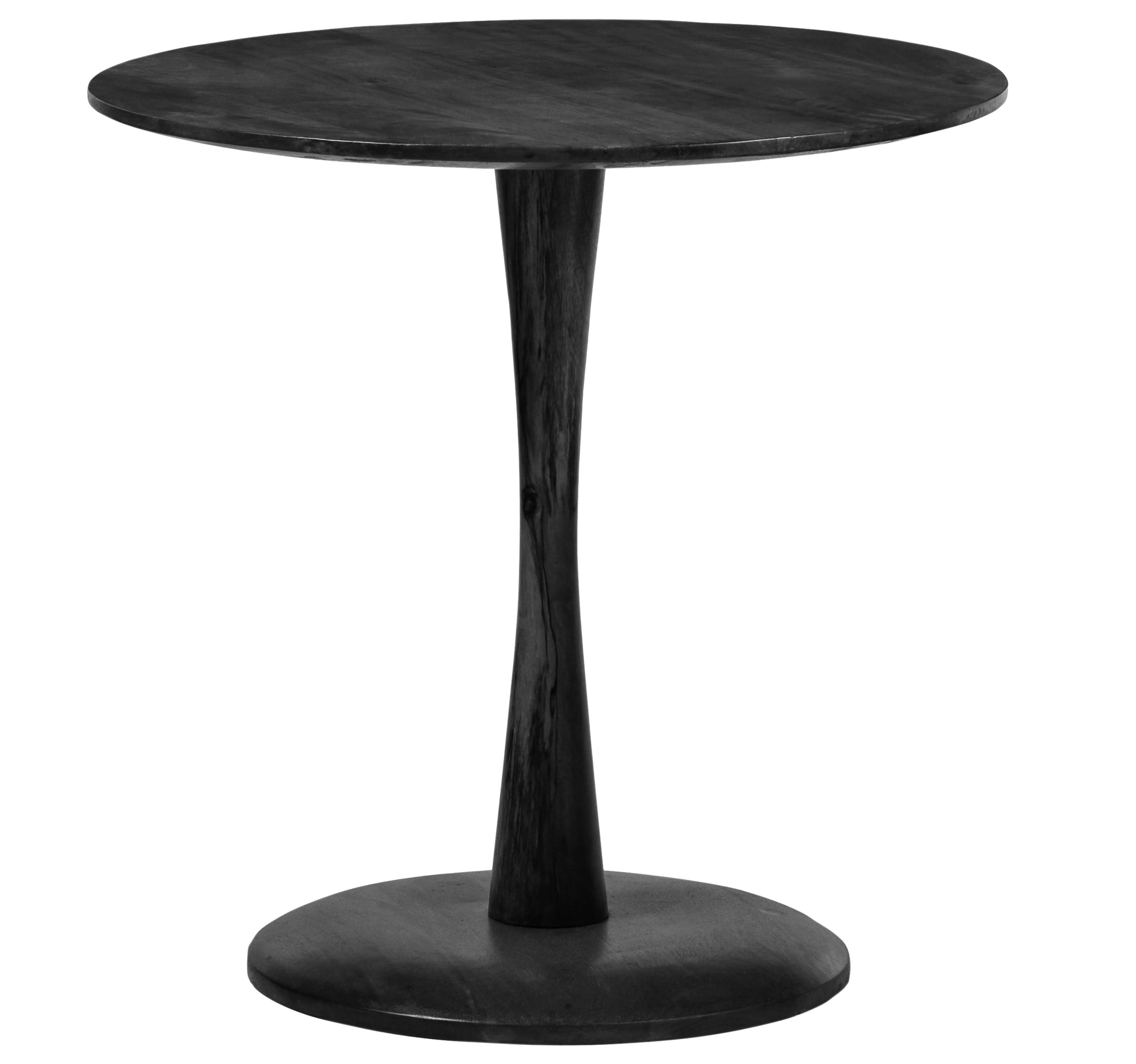 BANGALORE - BANGALORE-Table basse ronde Diam50 cm en bois de Manguier massif noir