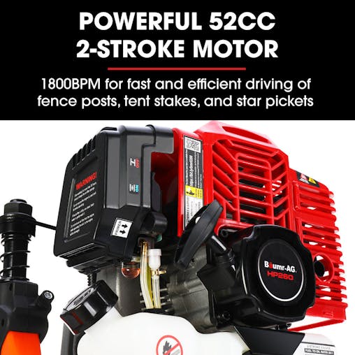 NNEMB 52cc 2-Stroke Petrol Post Driver with Carry Case & 2 Drive Sockets