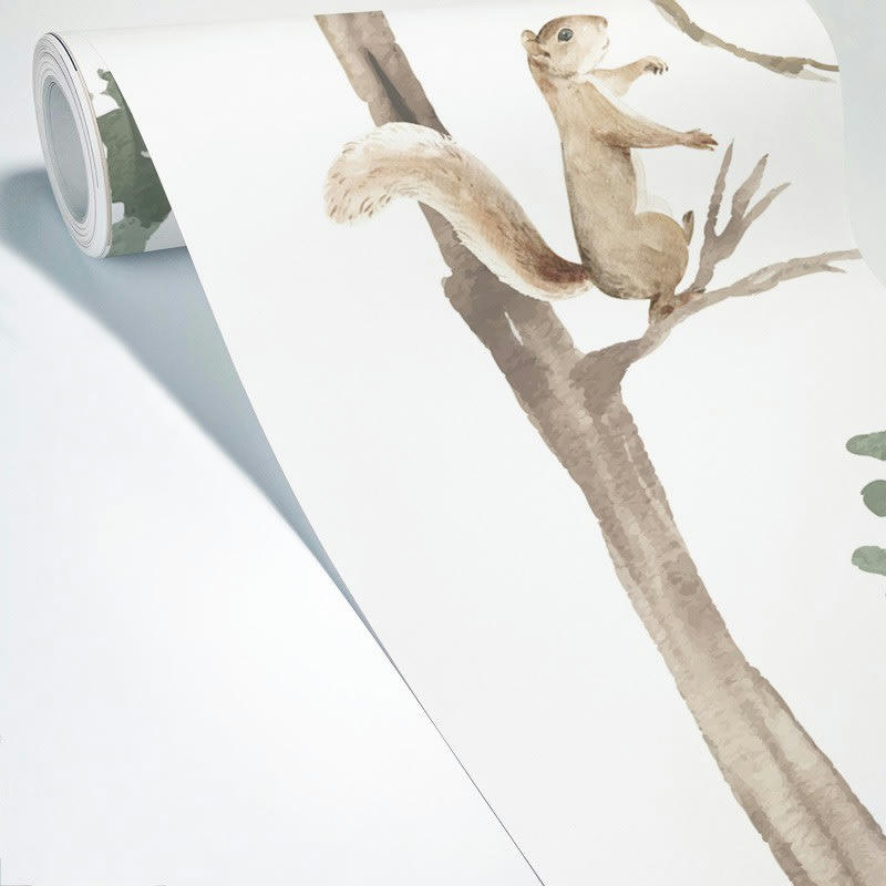 ESPRIT DE LA FORÊT - Papier Peint Raccordable L240xH270cm Multicolore Aquarelle