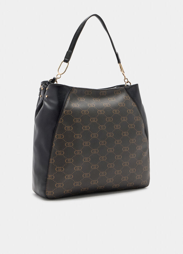 Borsa hobo media con logo
