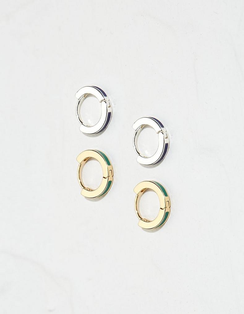 2pk Enamel Huggy Hoops