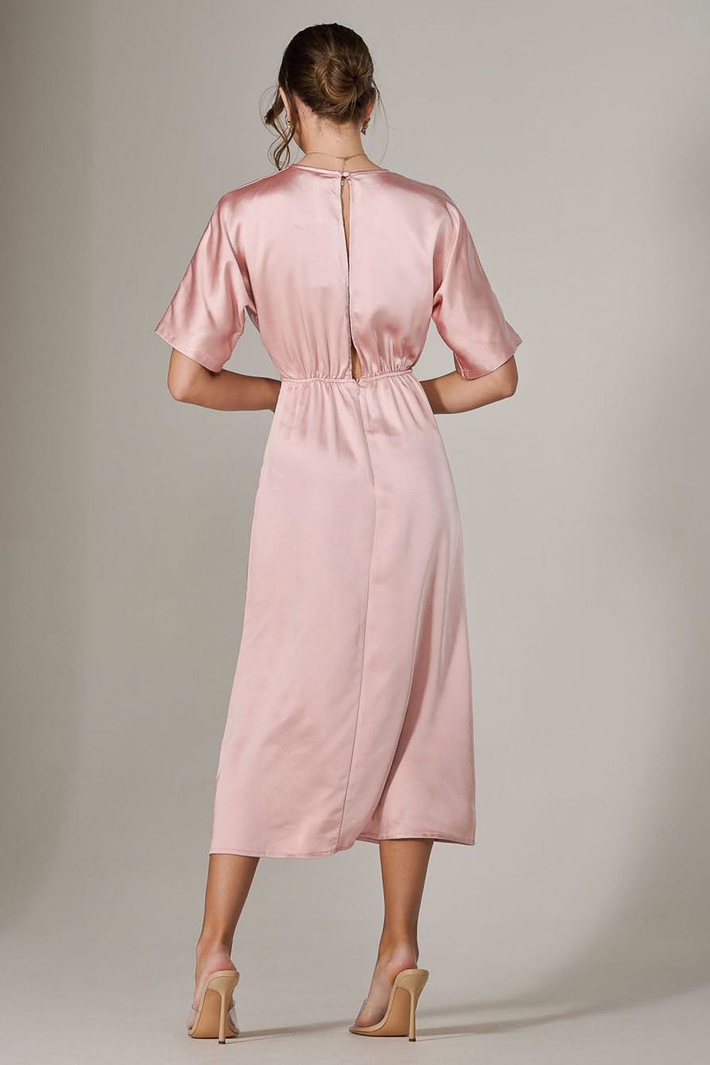 Jolie Moi Satin A-Line Midaxi Dress