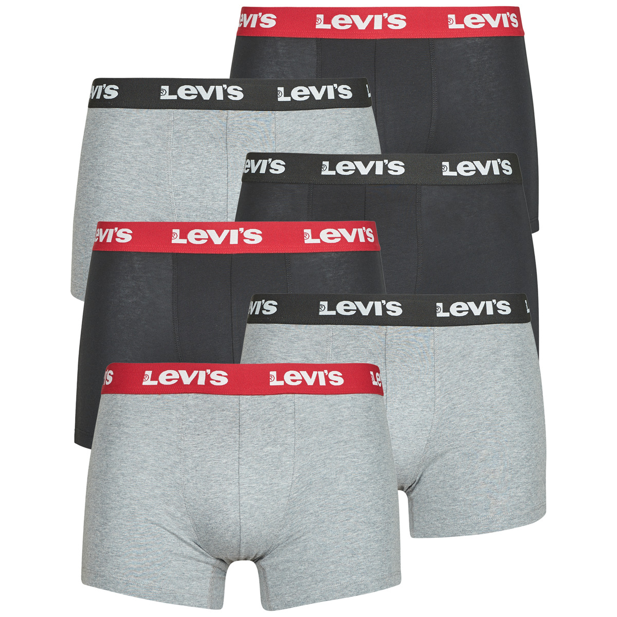 Levi's - REPEAT LOGO BOXER ECOM Pack de 6 - Black / Grey