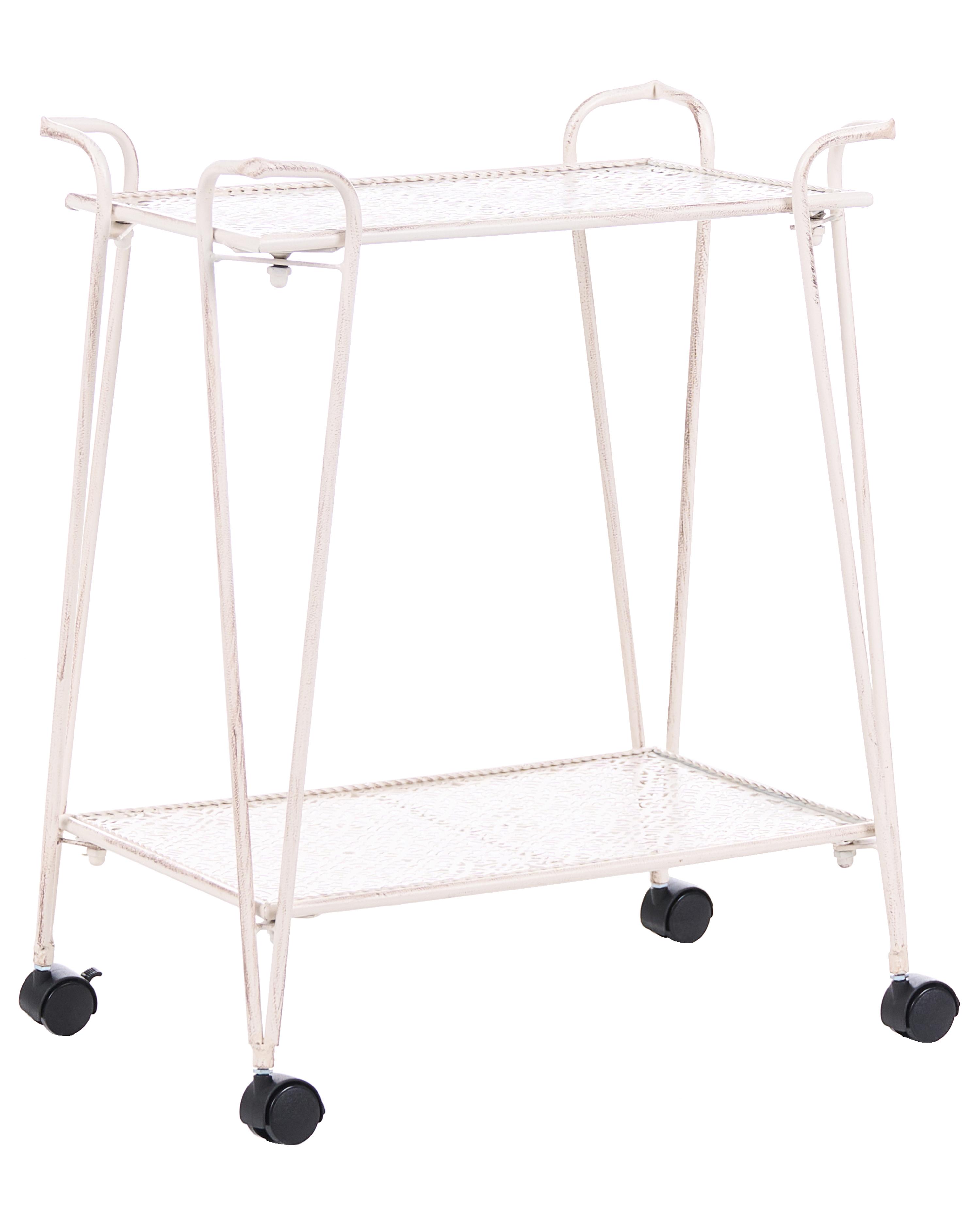 Storage Trolley YUMBILLA Metal White with Wheels
