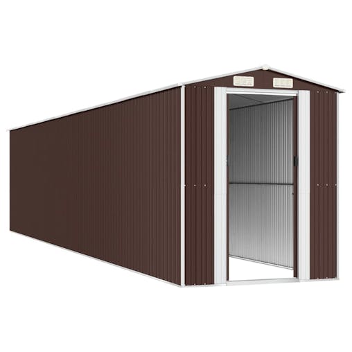 NNEVL Garden Shed Dark Brown 192x938x223 cm Galvanised Steel