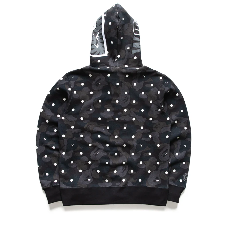A Bathing Ape ABC Dot Shark Full Zip Hoodie - Black
