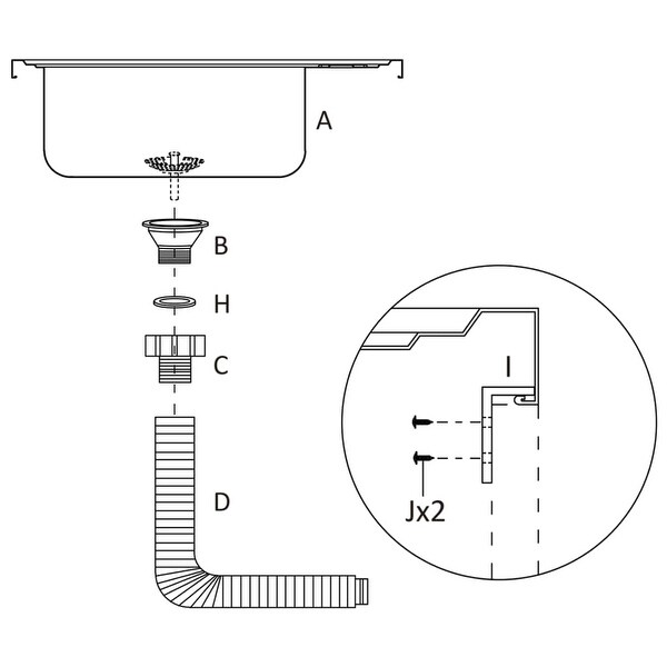 vidaXL Kitchen Sink Undermount Sink with Strainer Stainless Steel Sink Silver