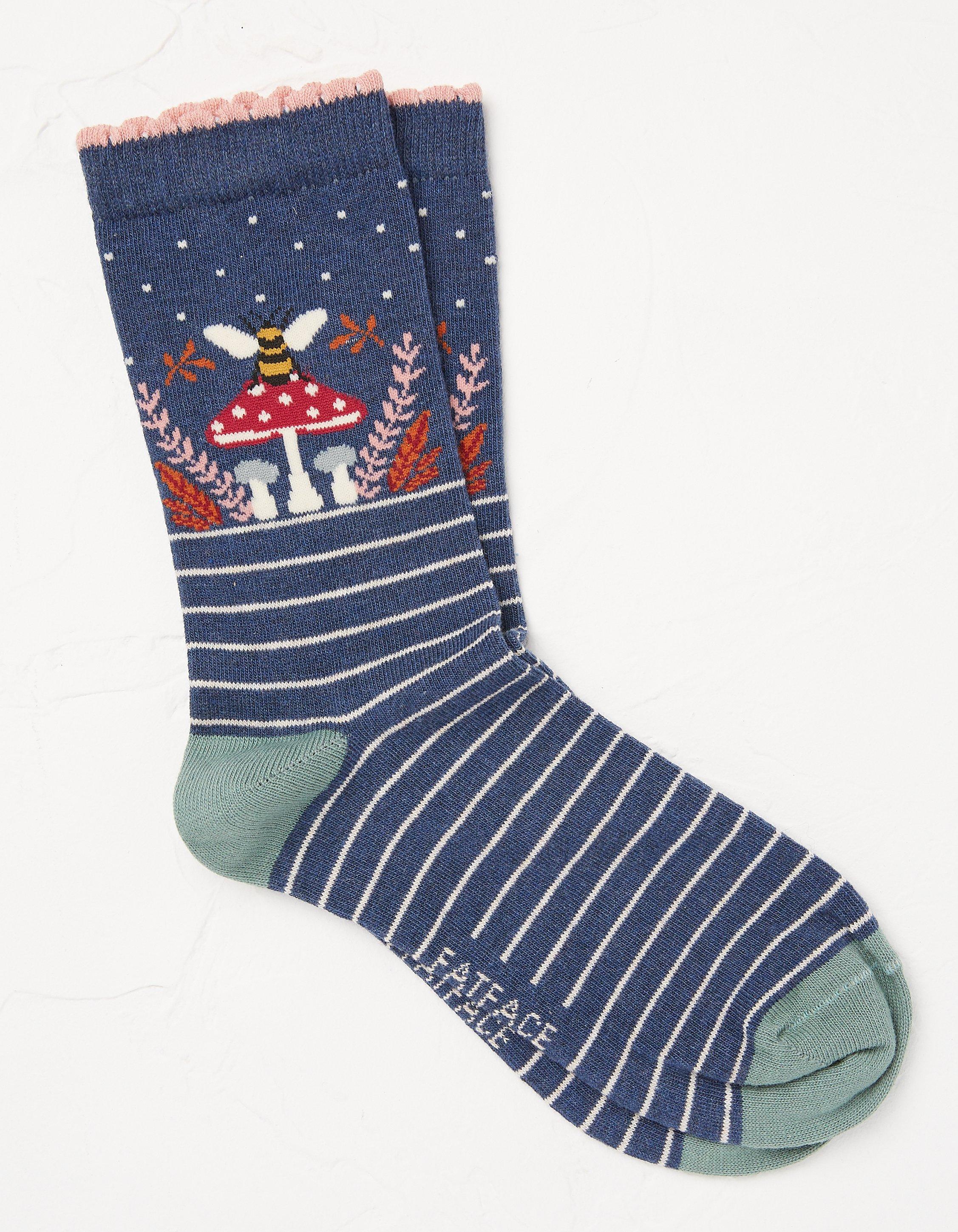 Toadstool Bee Socks