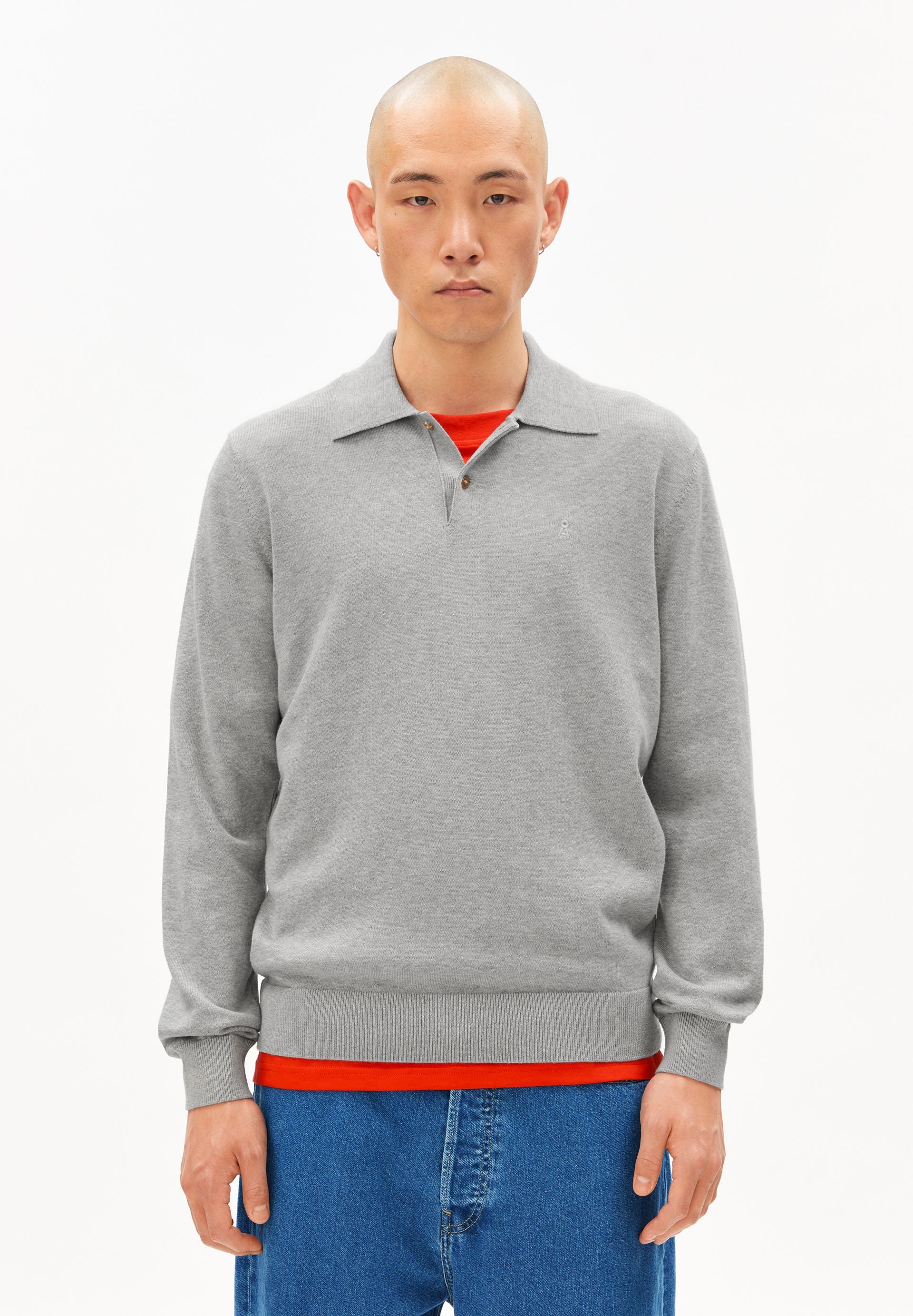 LANGARM-STRICKPOLOSHIRT