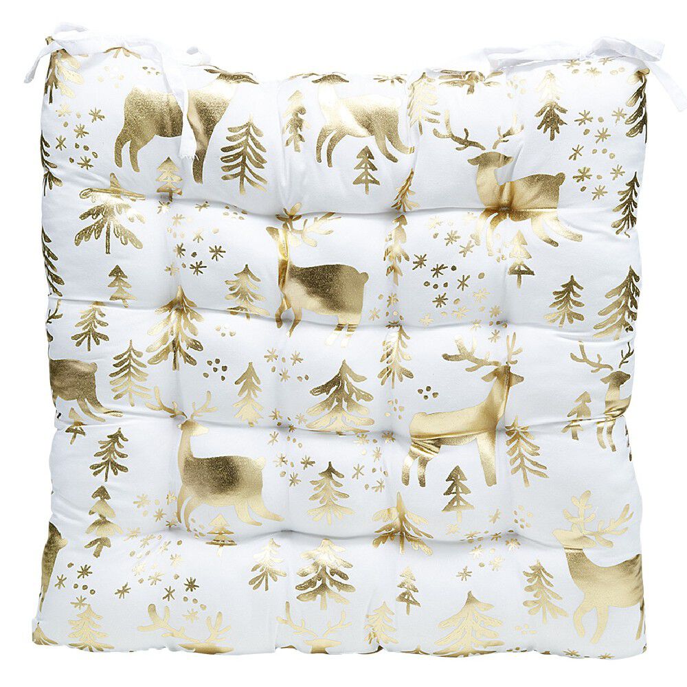 Dessus de chaise imprimé No&euml;l en polyester