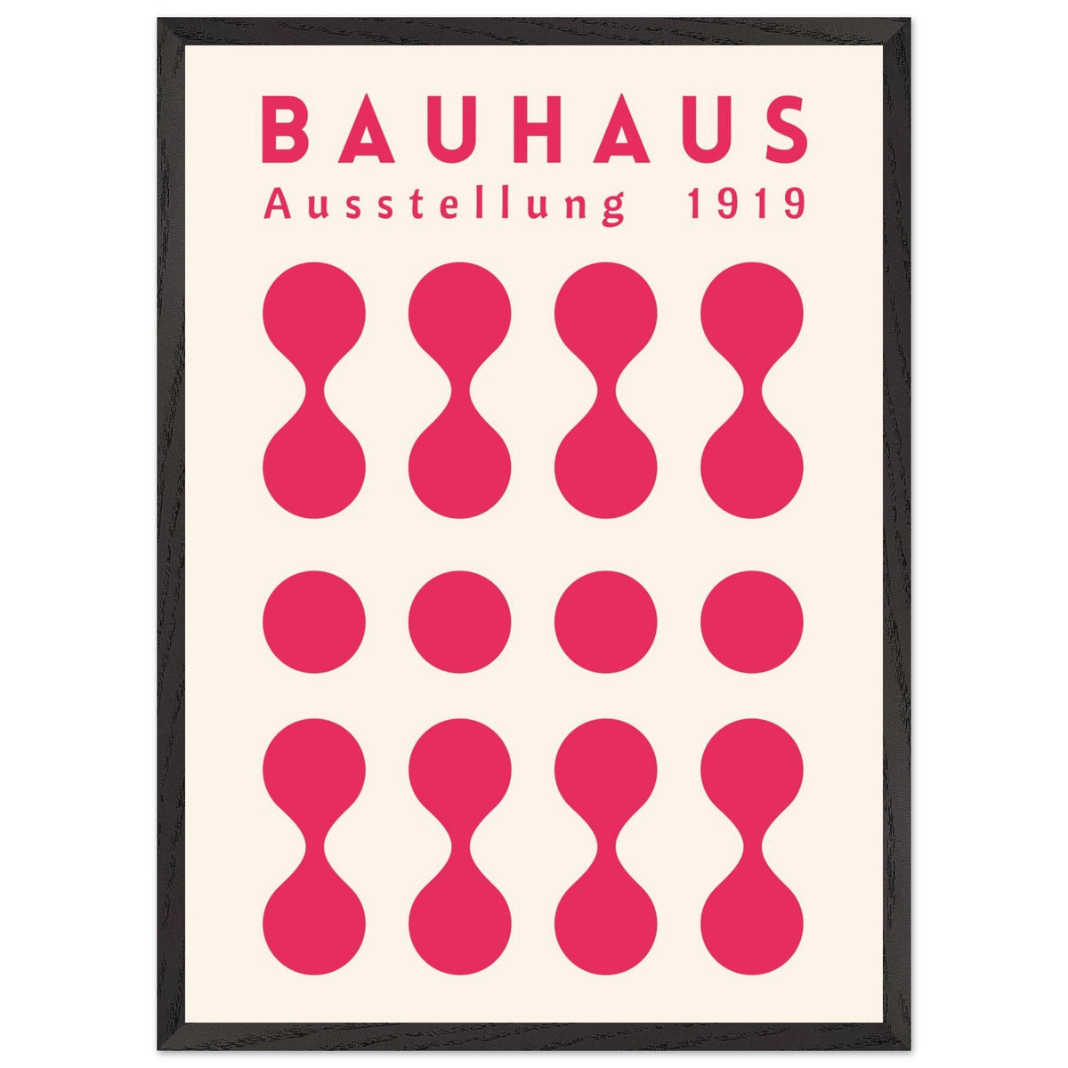 Artfulprints Poster met Lijst Bauhaus - Ausstellung fuchsia  - 50x70 cm - Roze