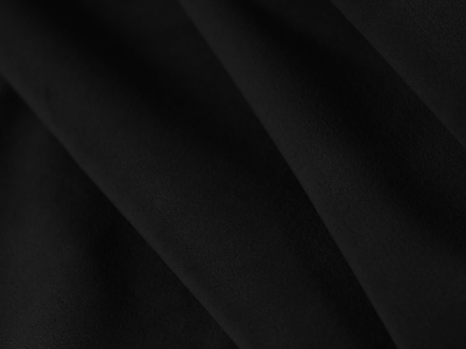 KAELLE - Canapé d'angle gauche 5 places en tissu velours noir