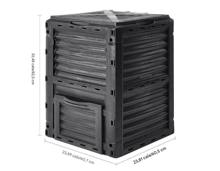 Kompostownik 300L ogrodowy obrotowy BPA FREE duży z pokrywą