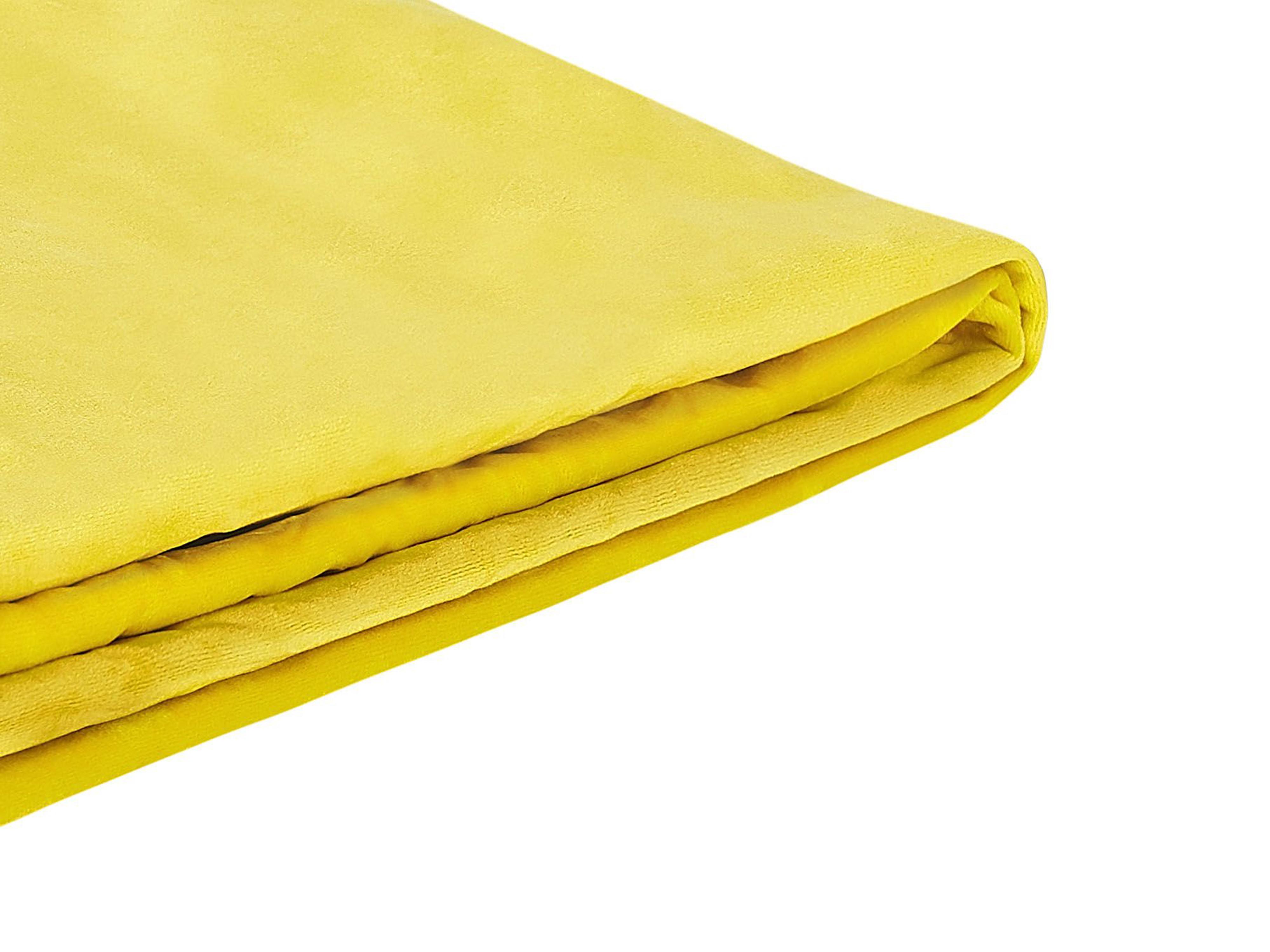 Bed Frame Cover Velvet FITOU 160 x 200 cm Yellow