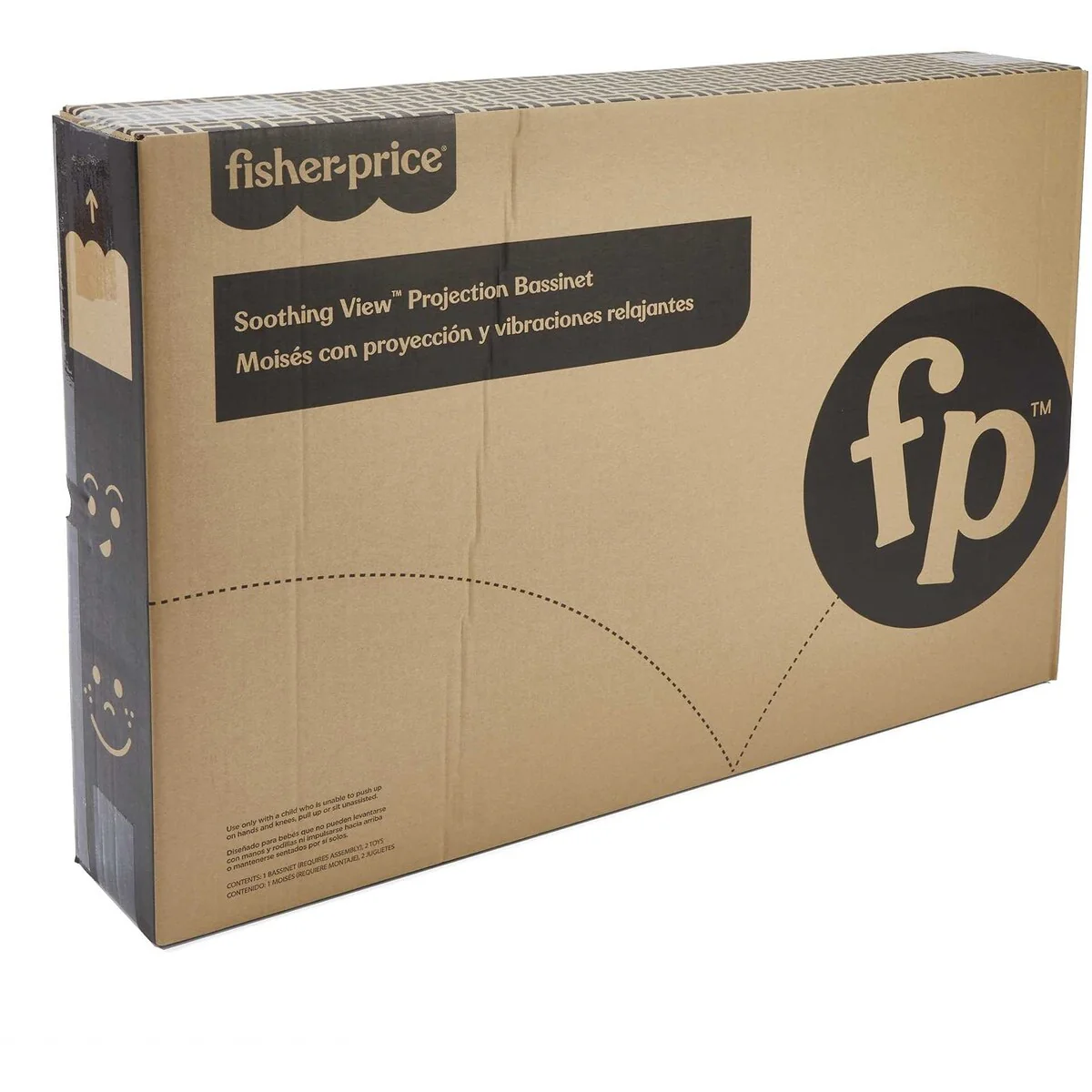 Baby Crib Soothing View Projection Bassinet Portable Cradle with Lights Music Vibrations & Slim Fold, Pencil Strokes