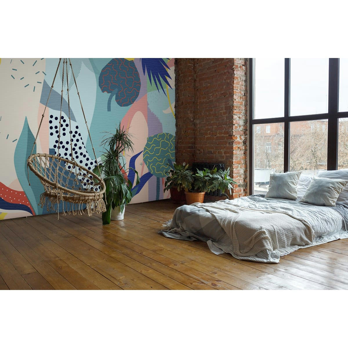 ABSTRACT JUNGLE - Papier peint panoramique en Papier Multicolore  384x260