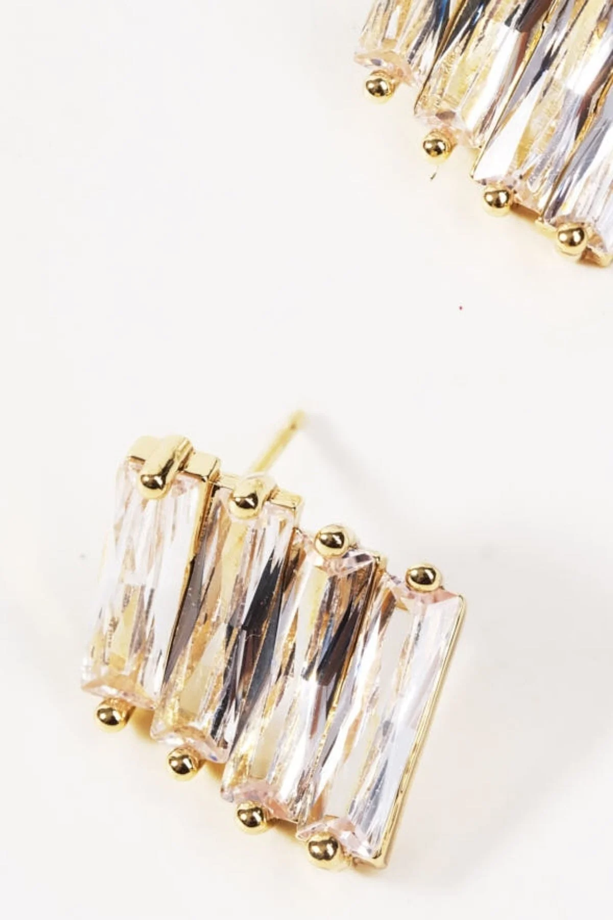 Gold Diamante Stud Earrings