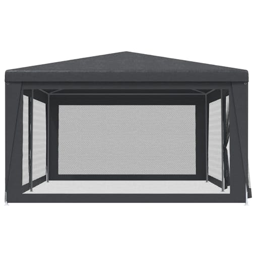 NNEVL Party Tent with 6 Mesh Sidewalls Anthracite 6x4 m HDPE