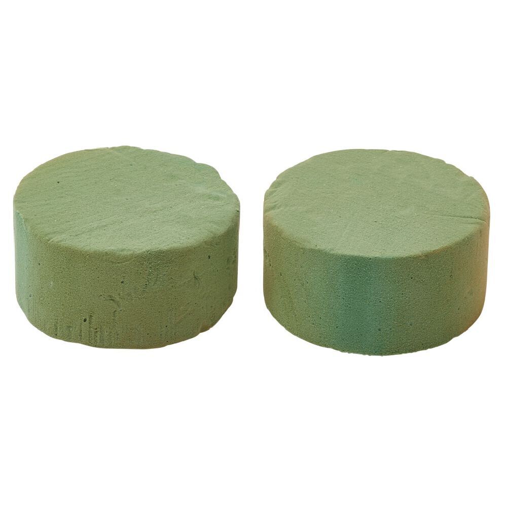 Bloc mousse florale Ø8xH4cm vert x2