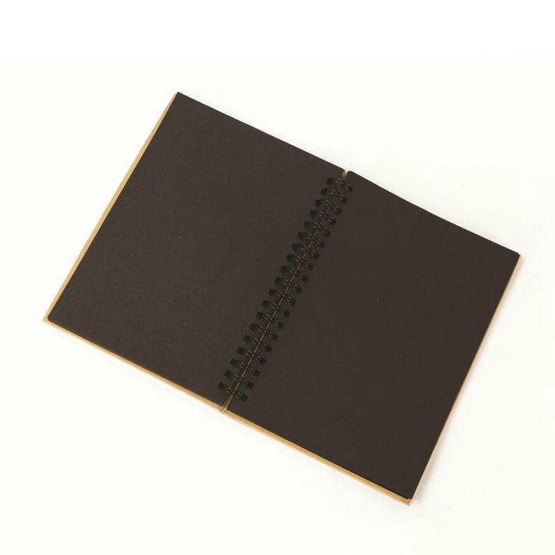 KRAFT - Carnet kraft à spirales papier noir 18x13cm