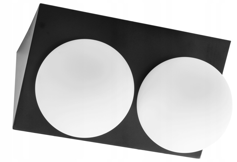 Lampa Ścienna Kinkiet Metalowy Czarny Biały Klosz