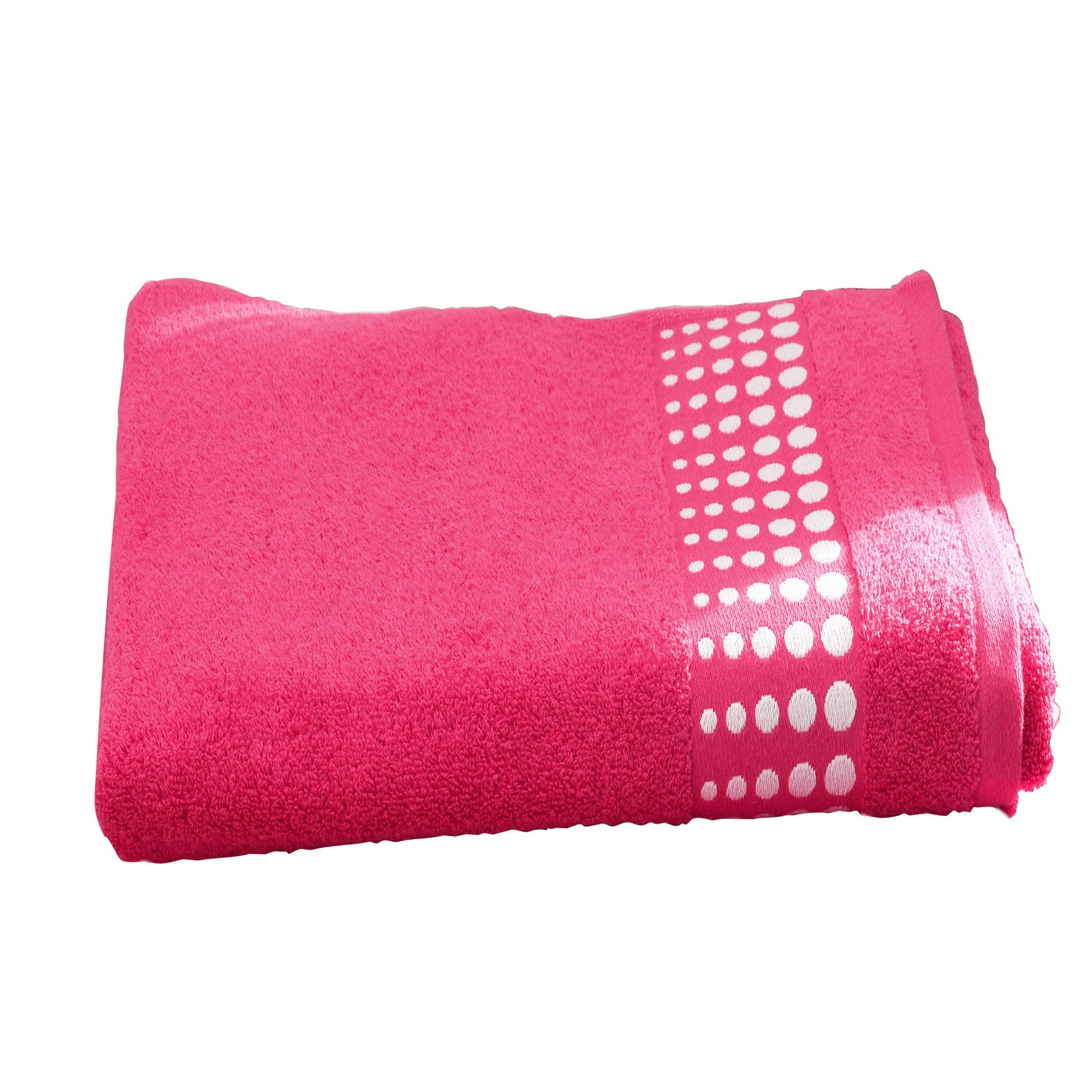 POISMINI - Serviette de toilette 50x90 rose en coton 450 g/m²
