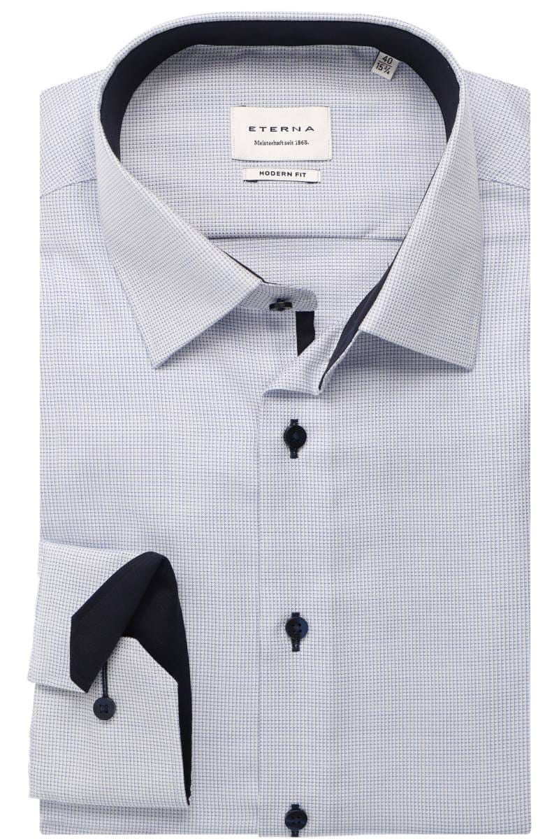 ETERNA Modern Fit Hemd hellblau, Strukturiert