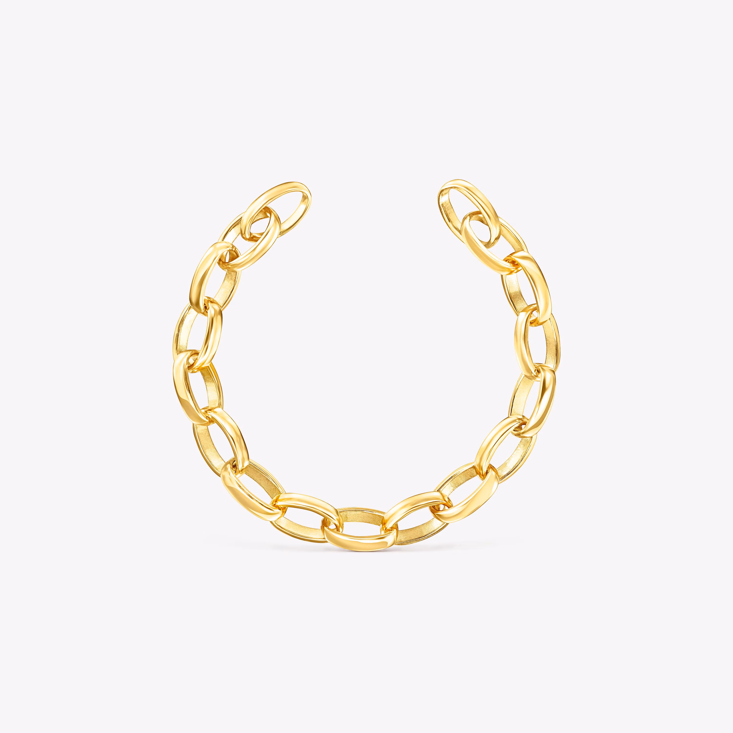 Pulsera oval con baño de oro 18 kt sobre plata Hold