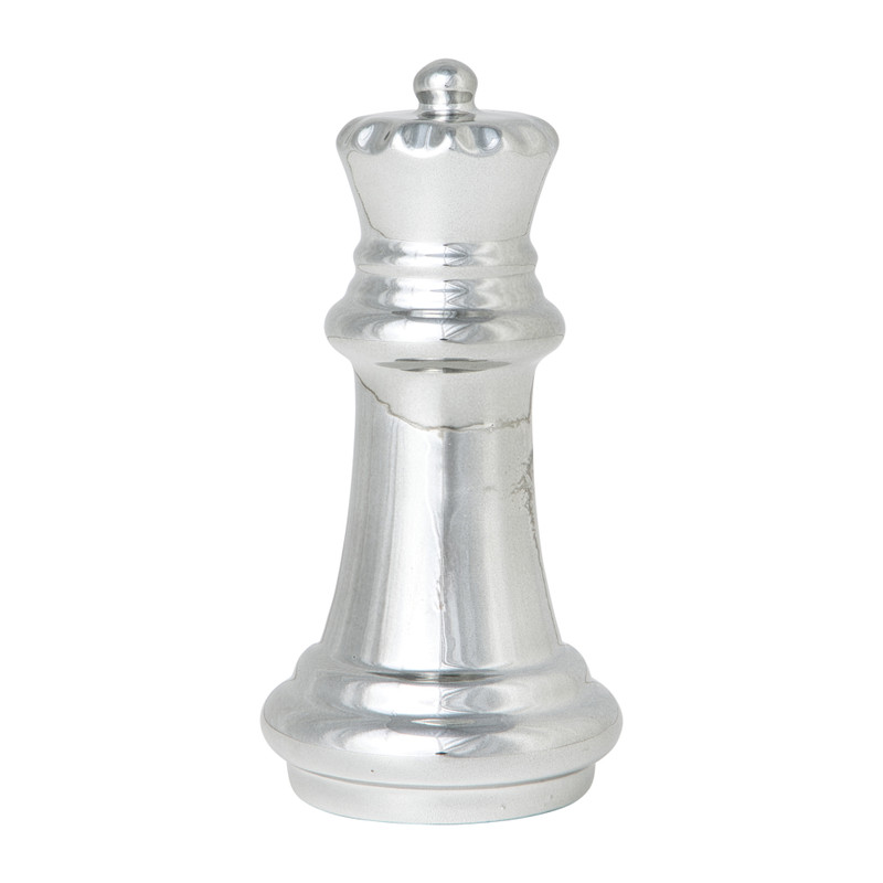 Beeldje schaakstuk - zwart/zilverkleurig - diverse varianten