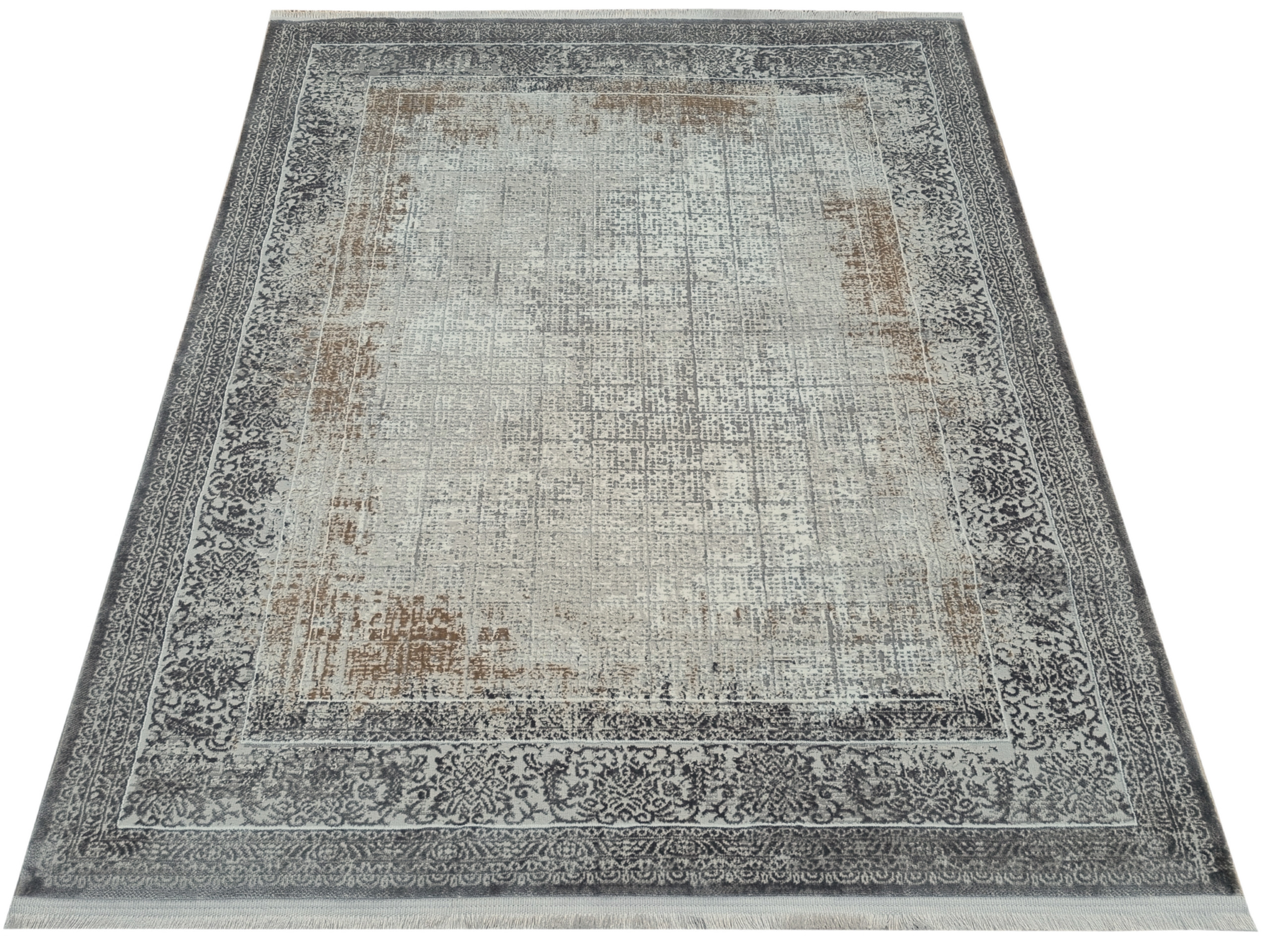 Dywan z frędzlami Emir 489 beżowo-złoty do salonu 080x150