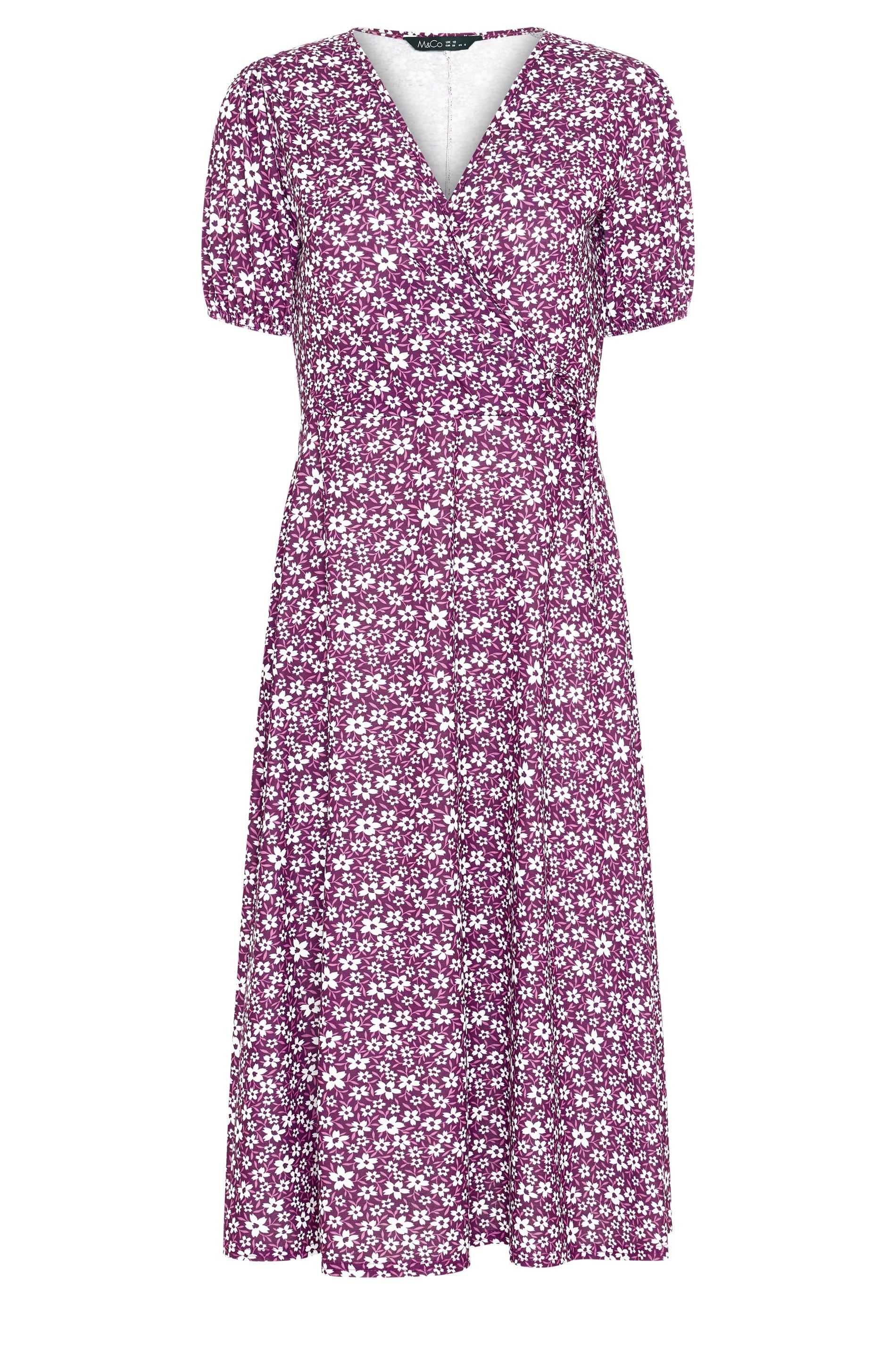 M&Co Ditsy Floral Midi Wrap Dress