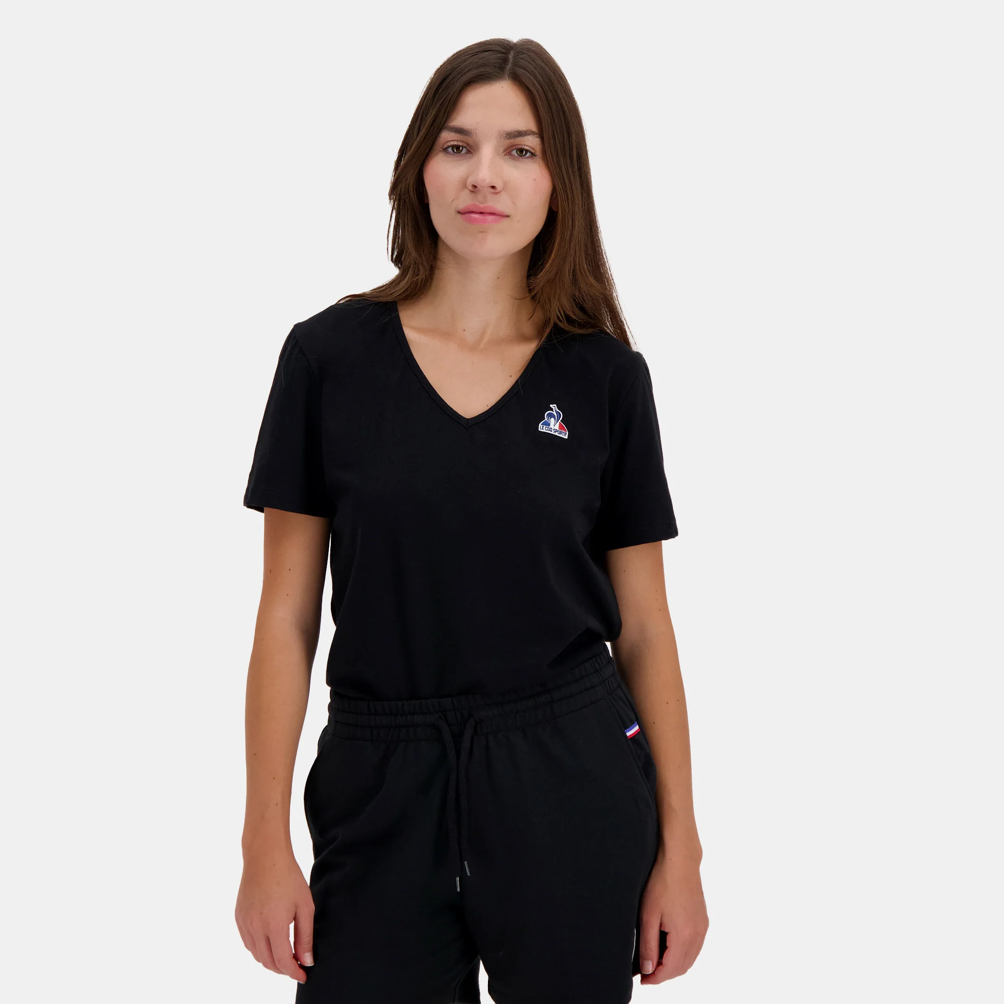 T-shirt Essentiel col v en jersey de coton