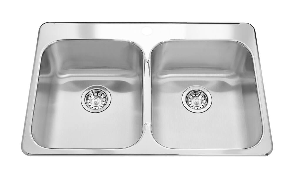 Kindred Steel Queen Kitchen Top Mount Double Ledgeback Sink, 8 inch deep