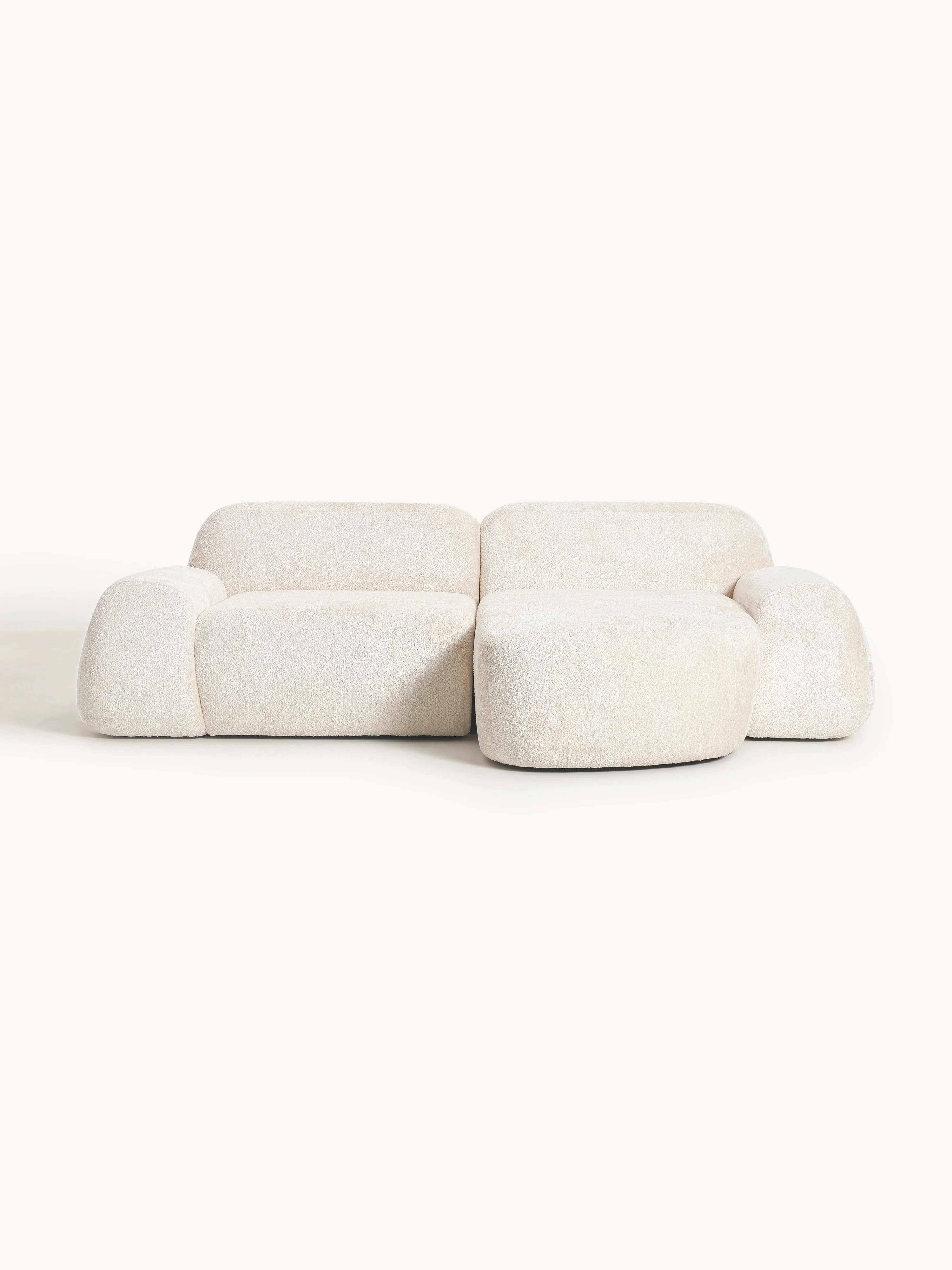 Modulares Ecksofa Wolke (3-Sitzer) aus Teddy-Bouclé