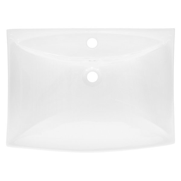 Lavabo vasque à poser / suspendu céramique salle de bain lave-mains 605 x 460 mm