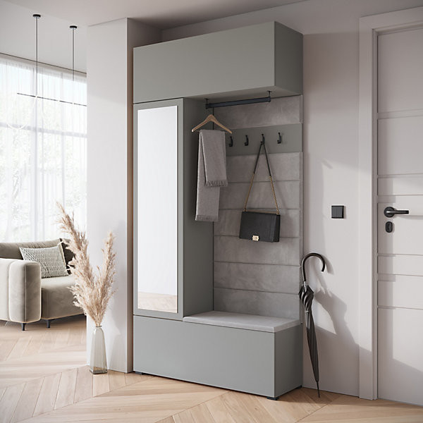 Minio go for it, Armoire TOKAT couleur gris Pallad / panneaux gris