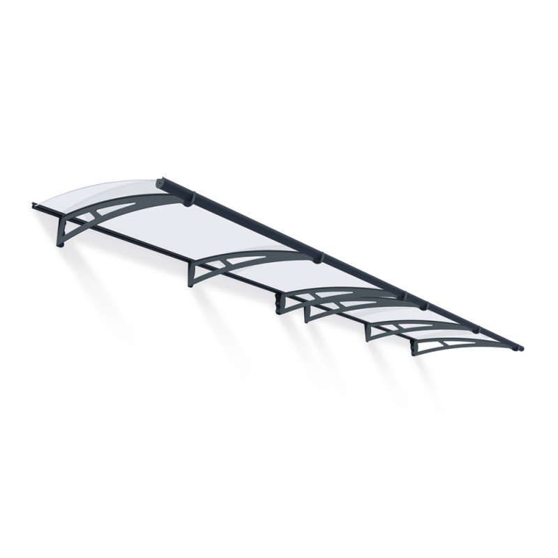 Marquise de porte Aquila gris foncé 412 x 91,5 cm CANOPIA