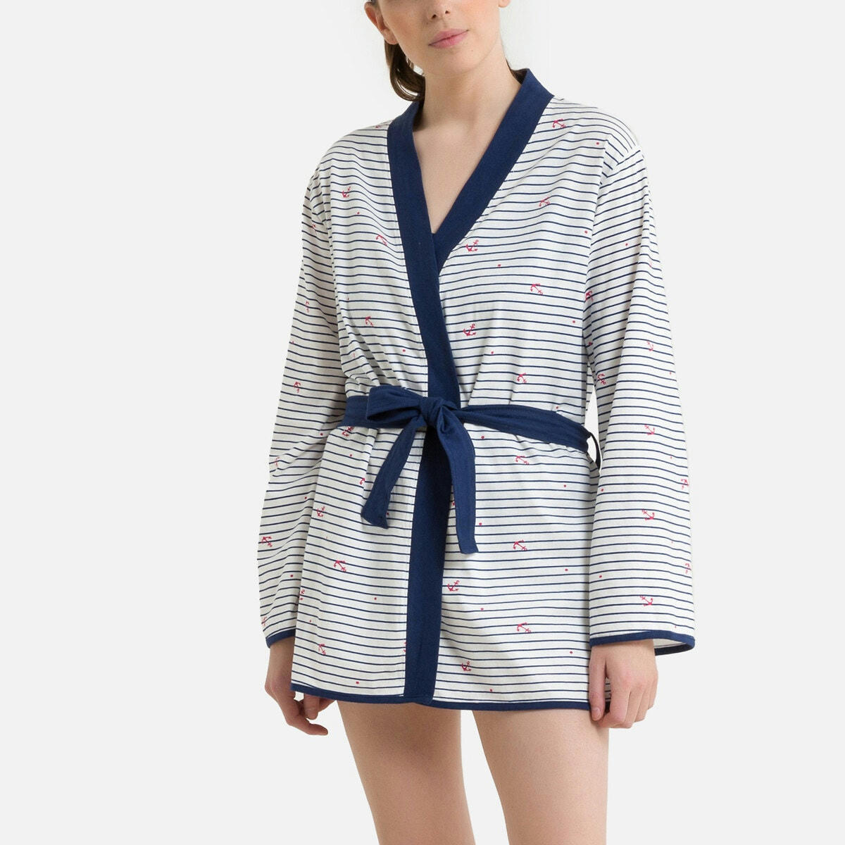 Peignoir kimono en coton, Eau