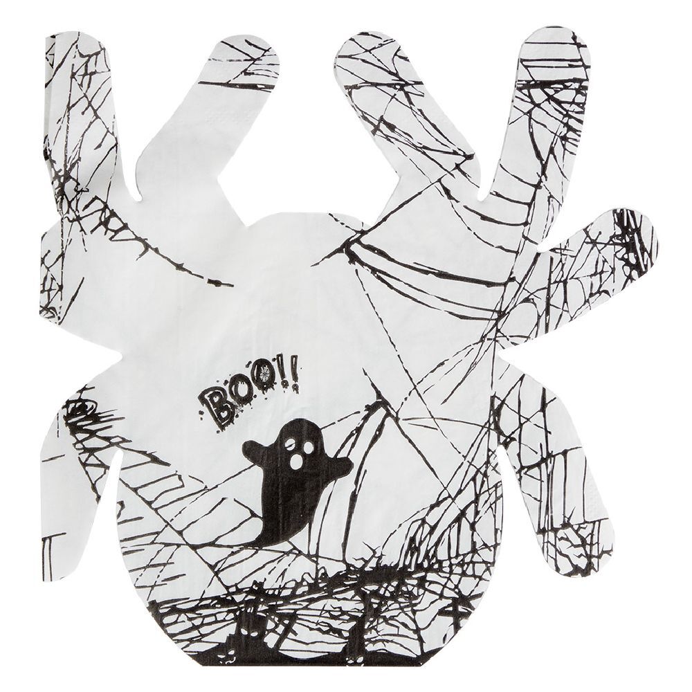 Serviette papier Halloween motif toile et fantôme x20