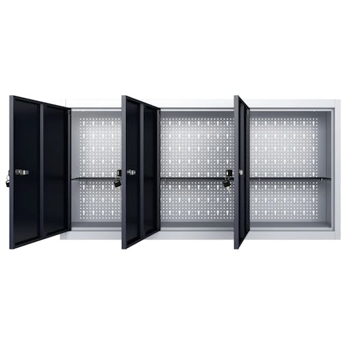 NNEVL Wall Mounted Tool Cabinet Industrial Style Metal Grey and Black