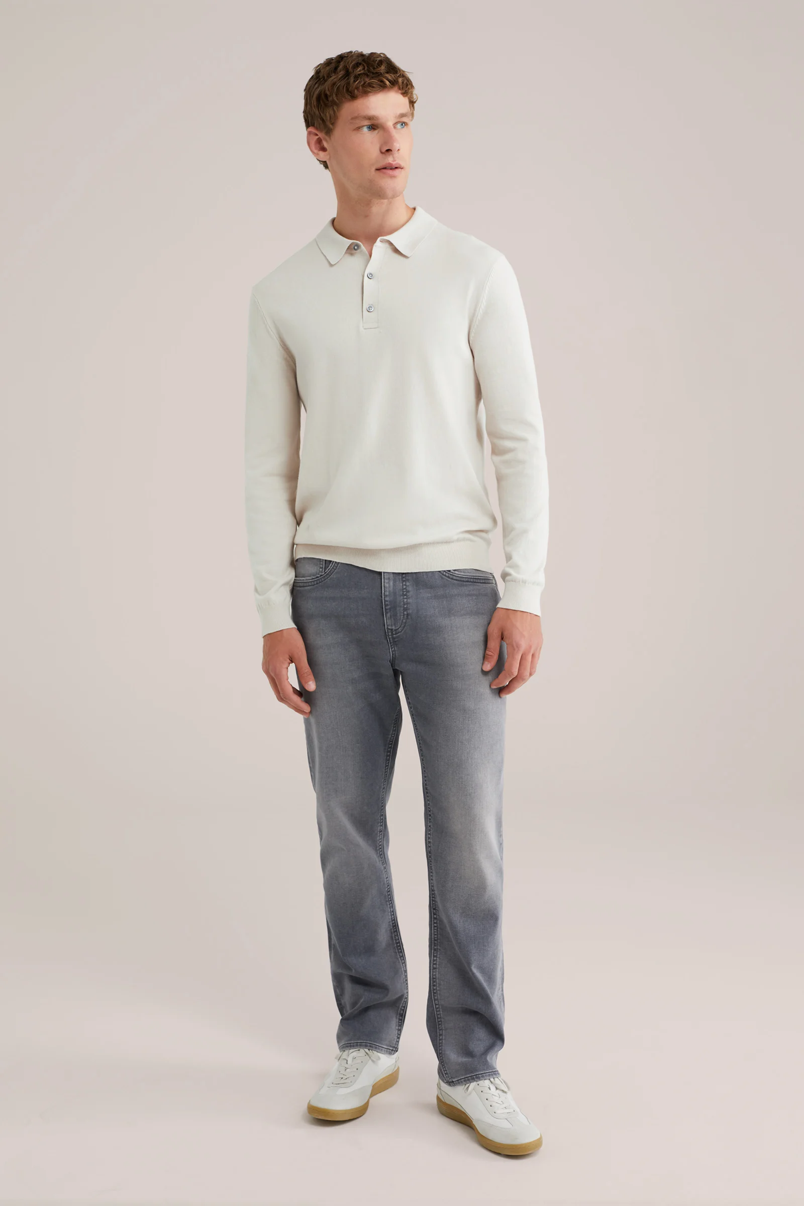 Heren Slim fit fijngebreide polo