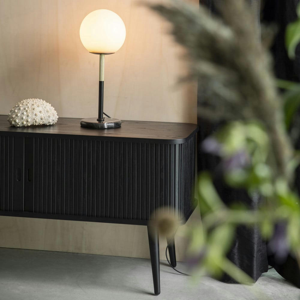 ORION - Lampe à poser en marbre et métal noir