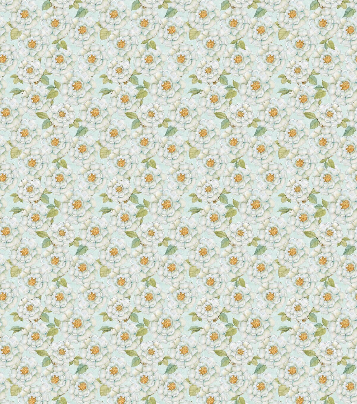 Susan Winget White Camellias Premium Cotton Fabric