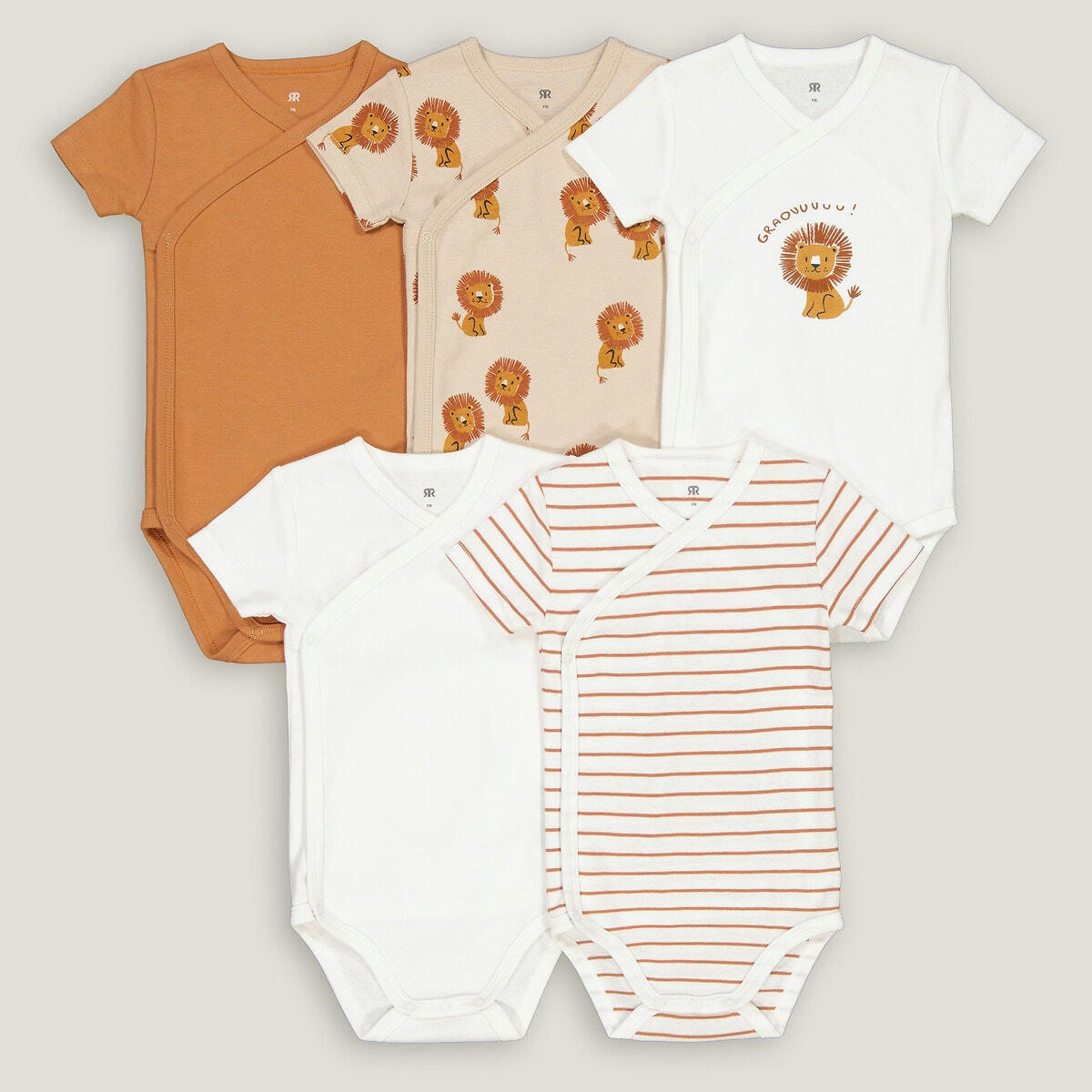 Lot de 5 bodies naissance manches courtes