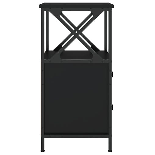 NNEVL Bedside Cabinets 2 pcs Black 34x35.5x70 cm Engineered Wood