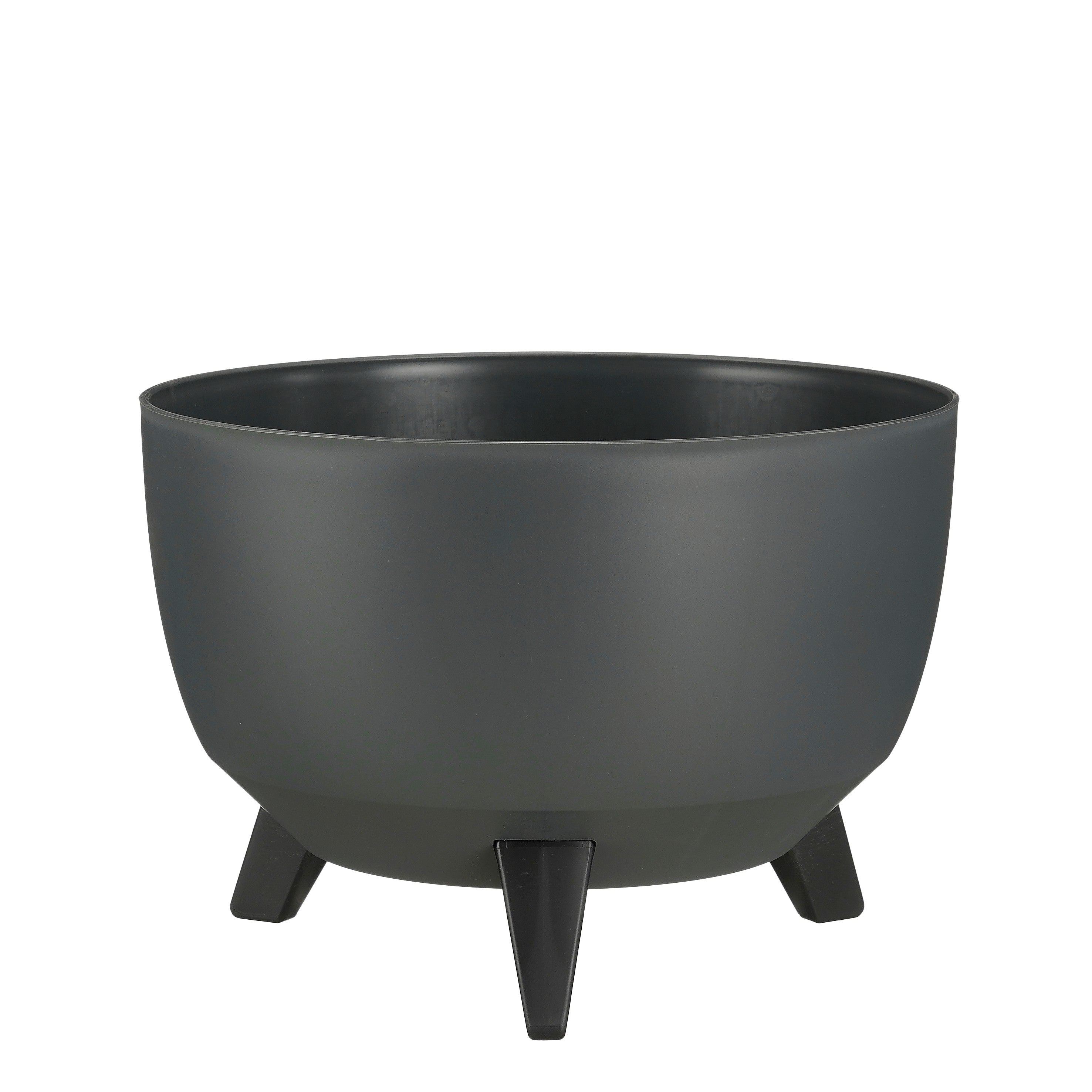 Mica Decorations Doppio Plantenbak op Poten - 18,5 x Ø33 cm - Plantenbakken voor Buiten - Bloembakken voor Balkon - Gerecycled Plastic - Antraciet